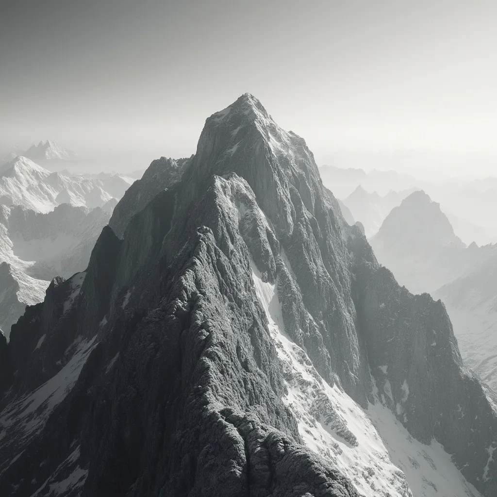Sommet de montagne baigné de lumière