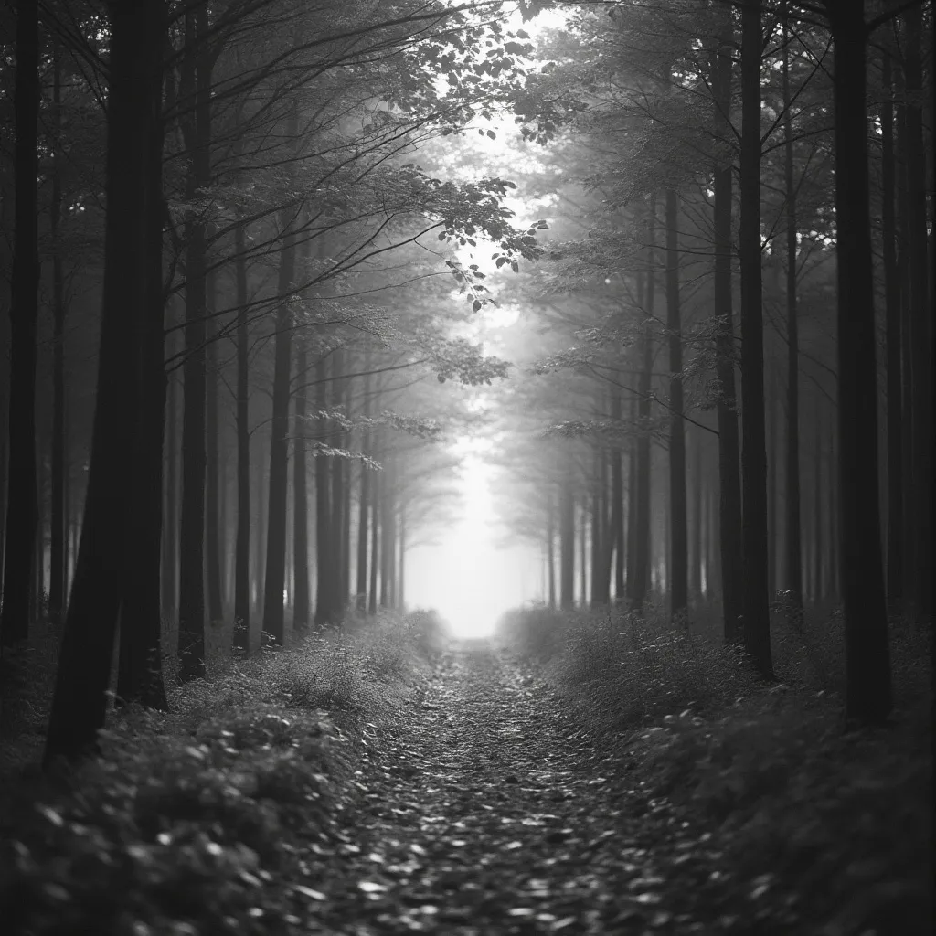 Chemin serpentant dans une forêt luxuriante
